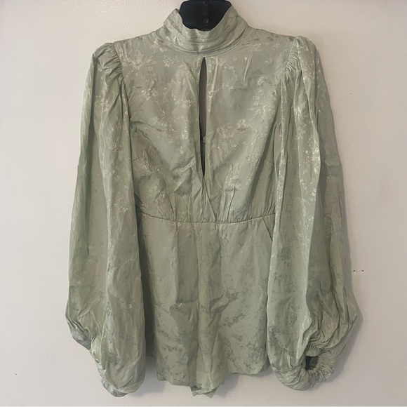 Lovers + Friends Gabriela Jacquard Balloon Sleeve Floral Romper 37419 - Picture 6 of 11